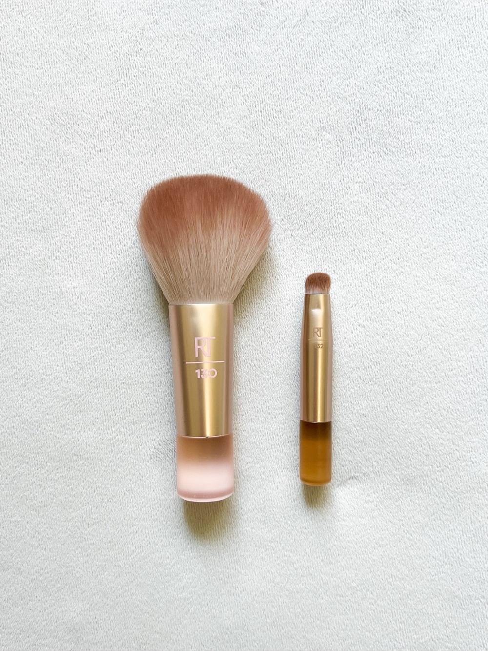 Real Techniques Gold and Brown Travel Size Powder & Eye Brush Set